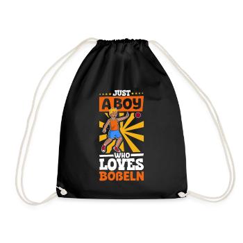 Just a boy who loves Boßeln - Drawstring Bag - black - Front