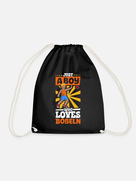 Just a boy who loves Boßeln - Turnbeutel - Schwarz