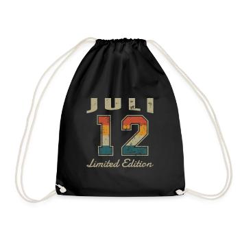 Date de naissance : Juillet 2012 - Edition Limitée Rétro - Sac de sport léger - noir - Devant