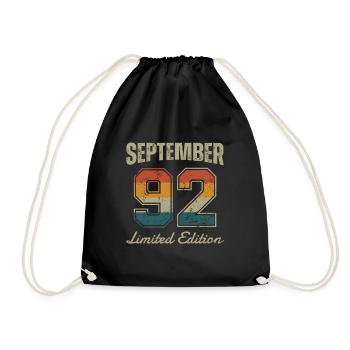 Date de naissance : Septembre 1992 - Edition Limitée Rétro - Sac de sport léger - noir - Devant