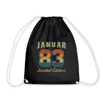 Date de naissance : Janvier 1983 - Edition Limitée Rétro - Sac de sport léger - noir - Devant