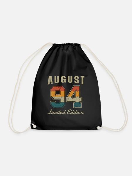 Geburtstag: August 1994 - Limited Edition Retro - Turnbeutel - Schwarz