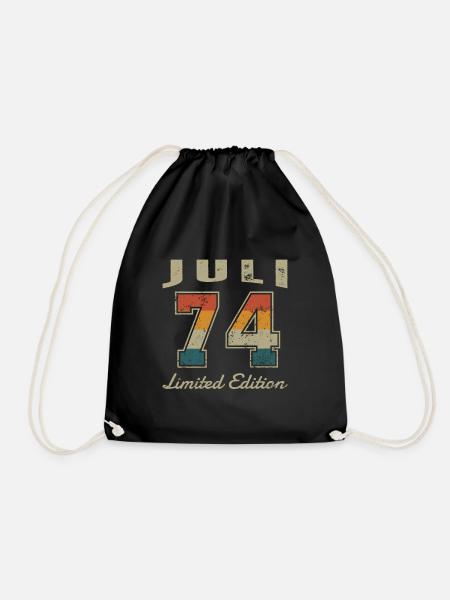 Geburtstag: Juli 1974 - Limited Edition Retro - Turnbeutel - Schwarz