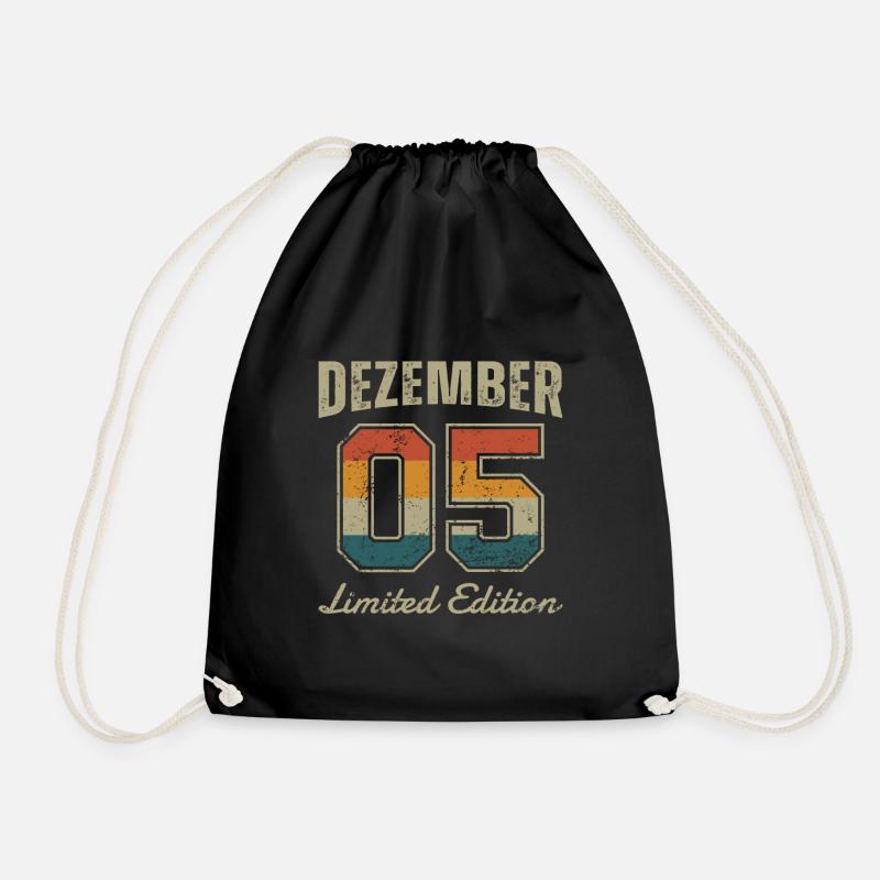 Geburtstag: Dezember 2005 - Limited Edition Retro - Turnbeutel - Schwarz