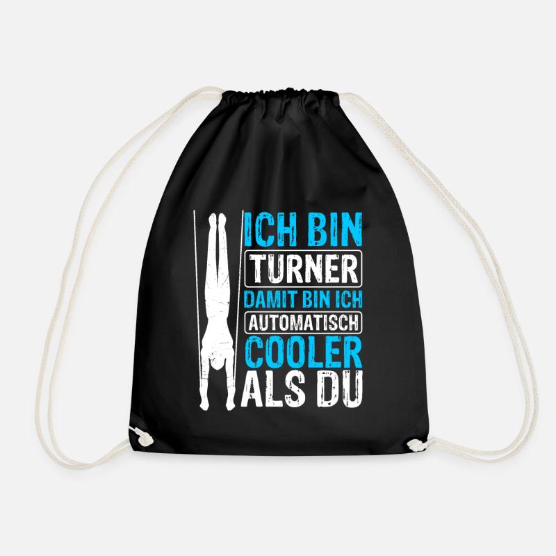 Ich Bin Turner Damit Automatisch Cooler Als Du Tur - Turnbeutel - Schwarz