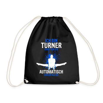 Turnen Gymnsatik Turntrainer Sportverein Geschenk - Turnbeutel - Schwarz - Vorne