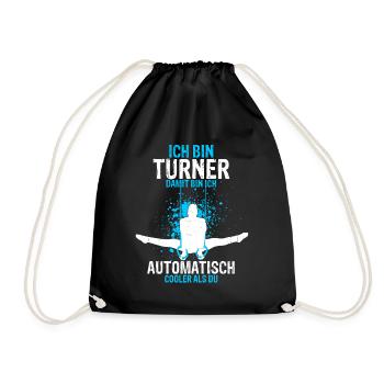 Turnen Gymnsatik Turntrainer Sportverein Sport Tur - Turnbeutel - Schwarz - Vorne