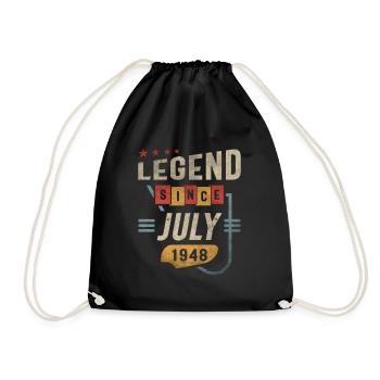 75 Years Old Legend Since July 1948 75th Birthday - Drawstring Bag - black - Front