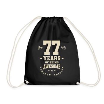 77 Years Old Inspiring - 77th Birthday - Drawstring Bag - black - Front
