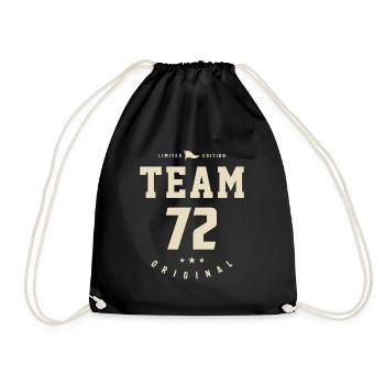 72 Years of Pure Awesomeness - 72nd Birthday - Drawstring Bag - black - Front