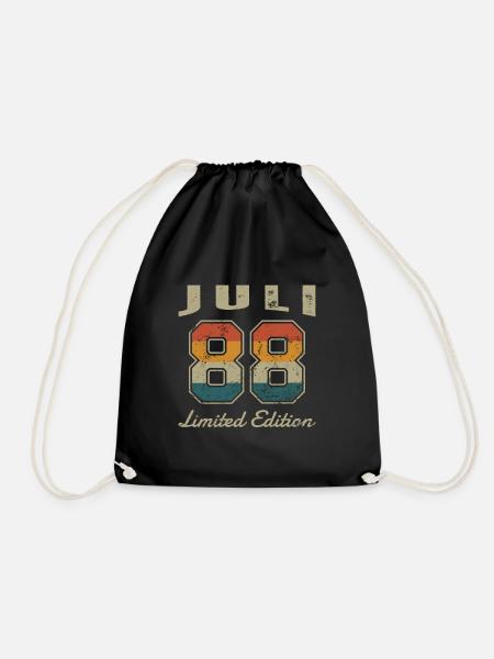 Geburtstag: Juli 1988 - Limited Edition Retro - Turnbeutel - Schwarz