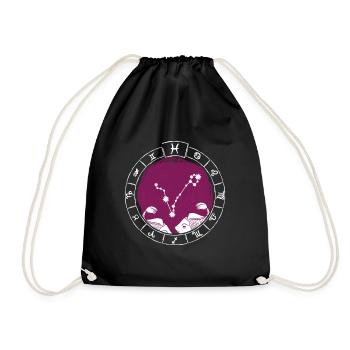 Zodiac sign Pisces - Zodiac sign - Natal period - Drawstring Bag - black - Front