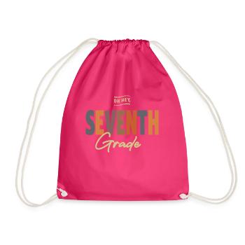 Oh Hey Seventh Grade, Back To School - Drawstring Bag - fuchsia - Front
