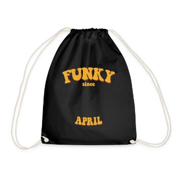 Funky Birthday: April 2013 - Flower Power - Drawstring Bag - black - Front