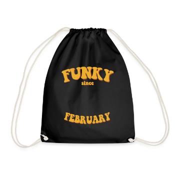 Funky Birthday: February 2013 - Flower Power - Drawstring Bag - black - Front