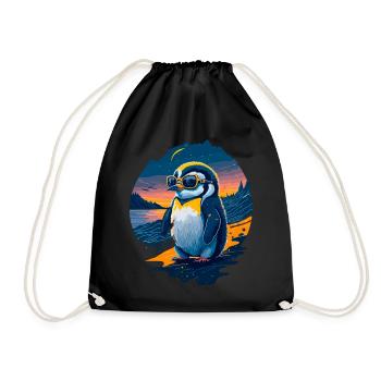 Pingouin mignon - Sac de sport léger - noir - Devant