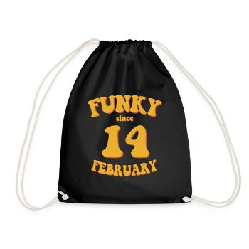 Funky Birthday: February 2014 - Flower Power - Drawstring Bag - black - Front