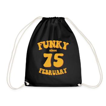 Funky Birthday: February 1975 - Flower Power - Drawstring Bag - black - Front