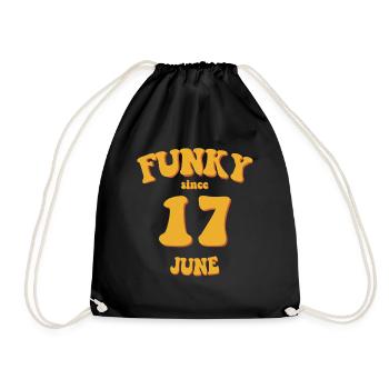 Funky Birthday: June 2017 - Flower Power - Drawstring Bag - black - Front