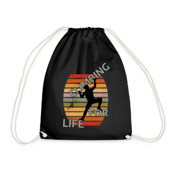 Climbing FOR LIVE - T-Shirt - Turnbeutel - Schwarz - Vorne