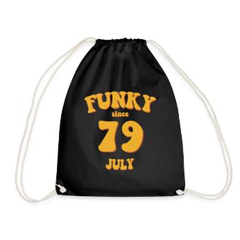 Funky Birthday: July 1979 - Flower Power - Drawstring Bag - black - Front