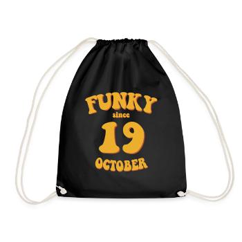 Funky Anniversaire: Octobre 2019 - Flower Power - Sac de sport léger - noir - Devant