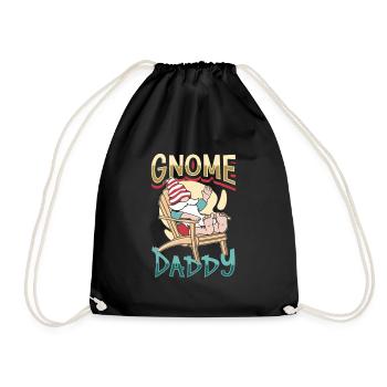 Gnome Papa - Garden Gnome - Drawstring Bag - black - Front