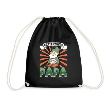 Gartenzwerg Papa - Turnbeutel - Schwarz - Vorne