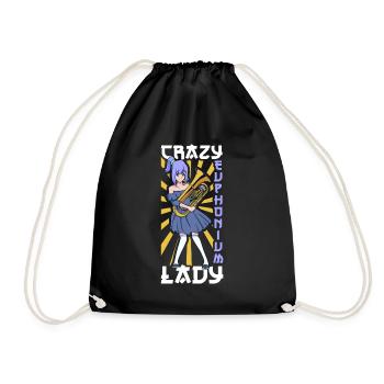 Crazy Euphonium Lady - Euphonium - Drawstring Bag - black - Front