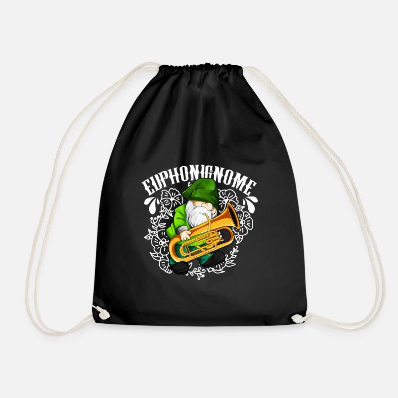Euphonignome - Gartenzwerg mit Euphonium - Turnbeutel - Schwarz