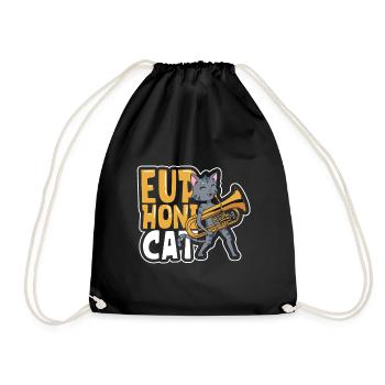 Euphonicat - Katze mit Euphonium - Turnbeutel - Schwarz - Vorne