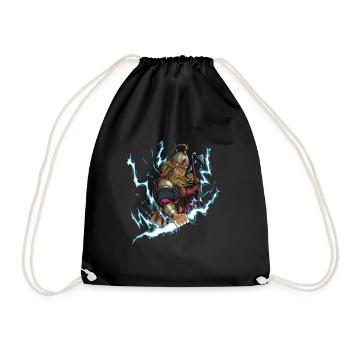 Slavic god Perun - Drawstring Bag - black - Front