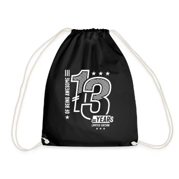 Of Being Awesome 13 Years - 13 Birthday - Drawstring Bag - black - Front