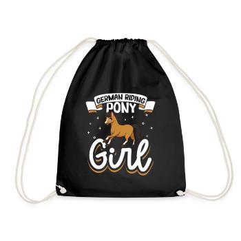 Poney d’équitation allemande - Sac de sport léger - noir - Devant