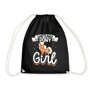 Shetland Pony Girl - Turnbeutel - Schwarz - Vorne