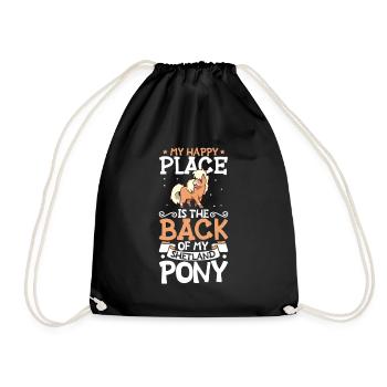 Mein Lieblingsplatz - Shetland Pony - Turnbeutel - Schwarz - Vorne