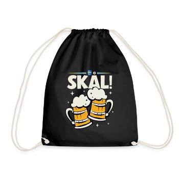 Skal - Schweden Trinkspruch - Turnbeutel - Schwarz - Vorne