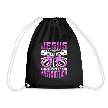 Jesus forgives sinners - nurses in the penitentiary system - Drawstring Bag - black - Front