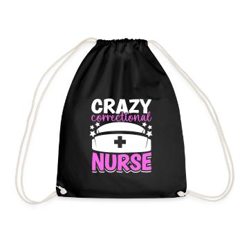 Crazy caregiver in prison - Drawstring Bag - black - Front