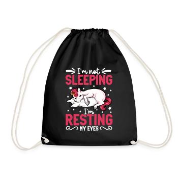 I Don't Sleep - Unicorn - Drawstring Bag - black - Front