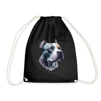 Pitbull Terrier Art amoureux des chiens - Sac de sport léger - noir - Devant