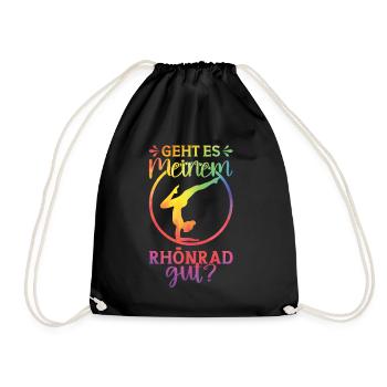 Rhönrad Turnen Radgymnastik - Spruch Geschenk - Turnbeutel - Schwarz - Vorne