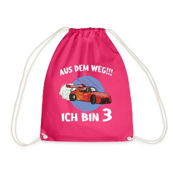 Geschenk 3 Jahre Geburtstagskind - Turnbeutel - Fuchsia - Vorne