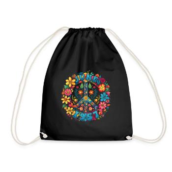 Flower Power Hippie Birthday - Juin 1957 - Sac de sport léger - noir - Devant