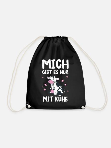 Kuh Kühe Bauer Landwirt Bauernhof Kalb Kälber Rind - Turnbeutel - Schwarz