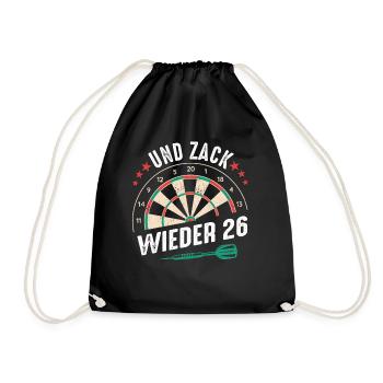 Dart Darts Dartspieler Dartsport - Turnbeutel - Schwarz - Vorne