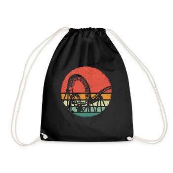 Roller Coaster Amusement Park Roller Coaster - Drawstring Bag - black - Front