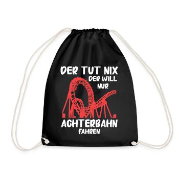 Achterbahn Freizeitpark Roller Coaster - Turnbeutel - Schwarz - Vorne