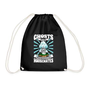 Ghosts are just roommates - ghost hunters - Drawstring Bag - black - Front