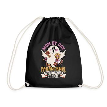 Mom is a ghost hunter - Drawstring Bag - black - Front